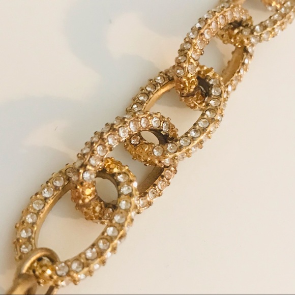 J CREW | Pavé Encrusted Gold Links - Picture 5 of 11